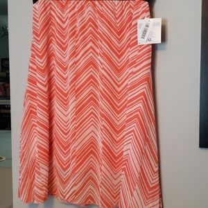 Coral Chevron LulaRoe Lola Skirt - new